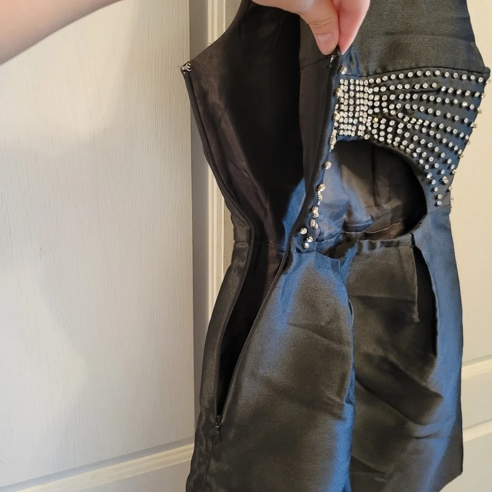 Kate Spade Little Black Dress With Rhinestone Back Cutout